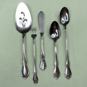 Oneida Chateau Lot of 5  Pie Butter Teaspoon Iced Tea Cocktail Seafood Forks